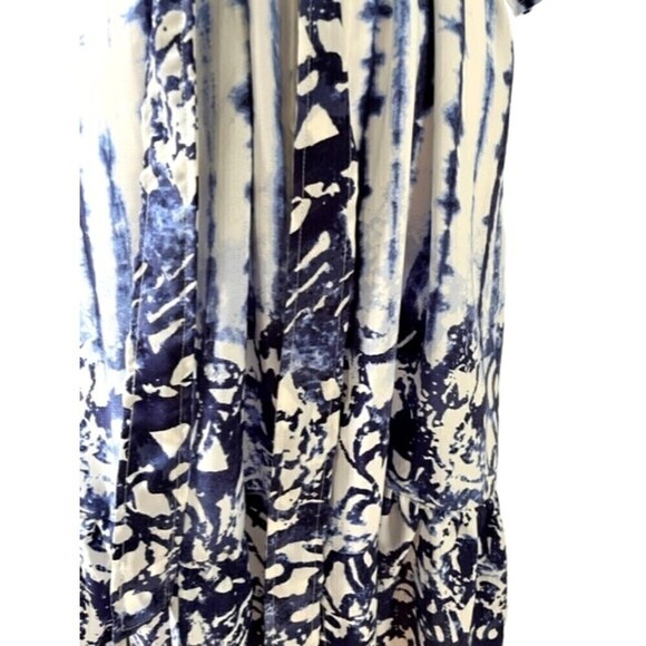 Peter Som Blue Tie Dye Button Front Shirt Dress Size 8 - Picture 8 of 11